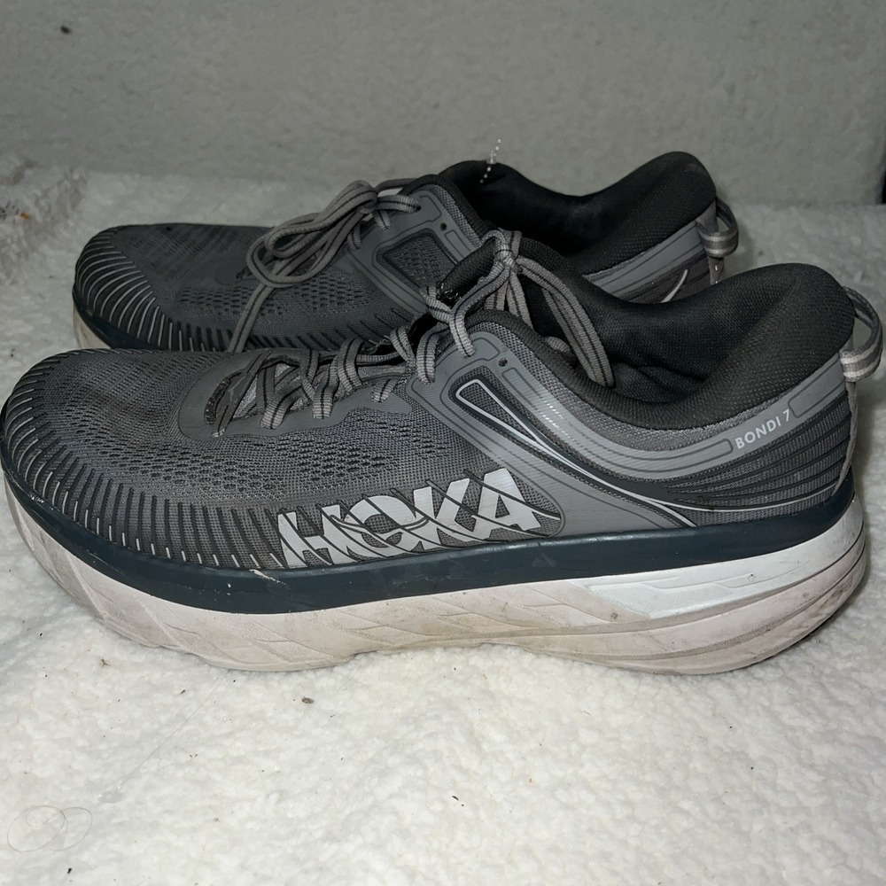 Mens Size US 11.5 4e Wide Hoka One Bondi 7 Wild Dove Gray Bondi 7 1110518WDDS